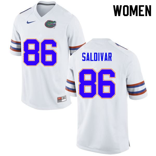 NCAA Florida Gators Andres Saldivar Women's #86 Nike White Stitched Authentic College Football Jersey BOM0064VE